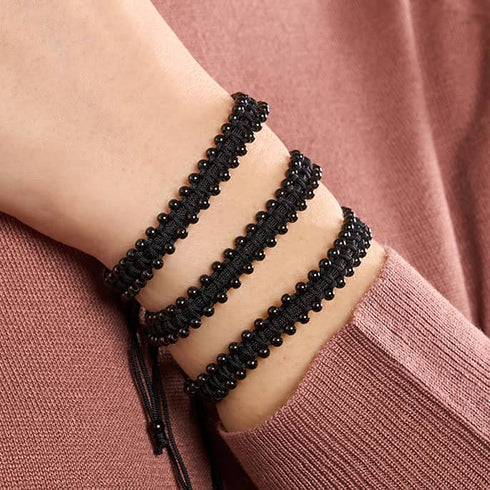 Gunmetal x Schwarz | Freundschaftsarmband DOT